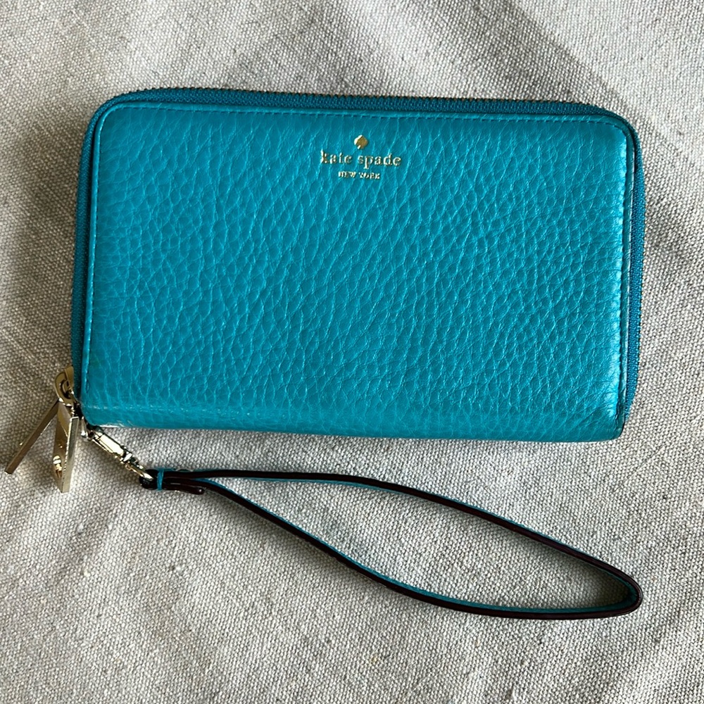 Turquoise kate spade Wristlet